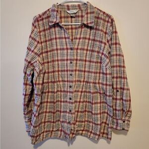 Cj Banks Plaid Button-Up Shirt‎
